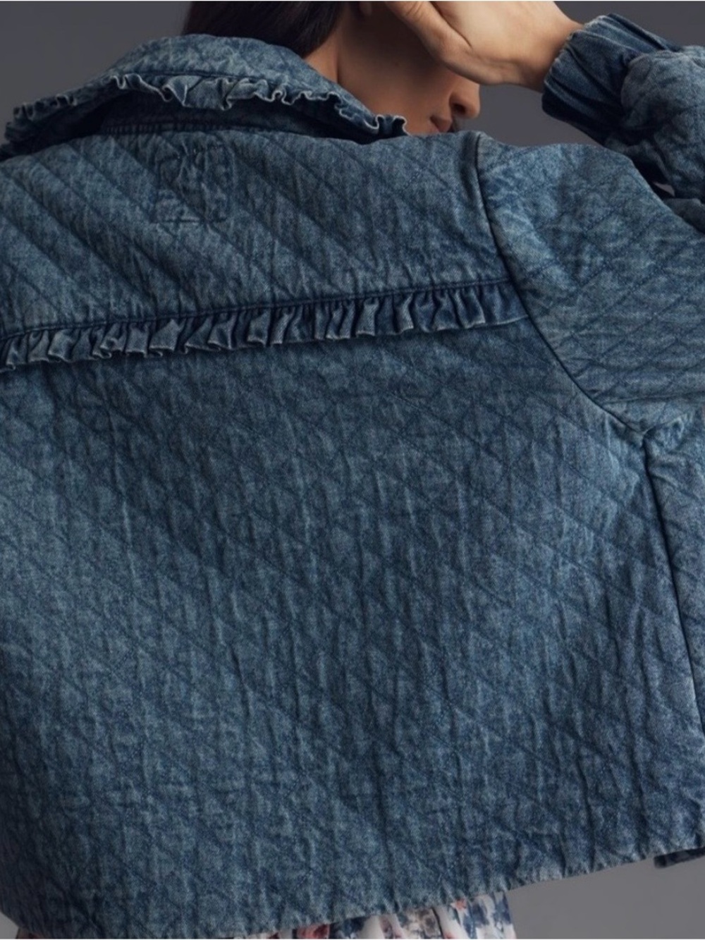 Anthropologie Avec les Filles Quilted Denim Jacket New - Picture 3 of 7